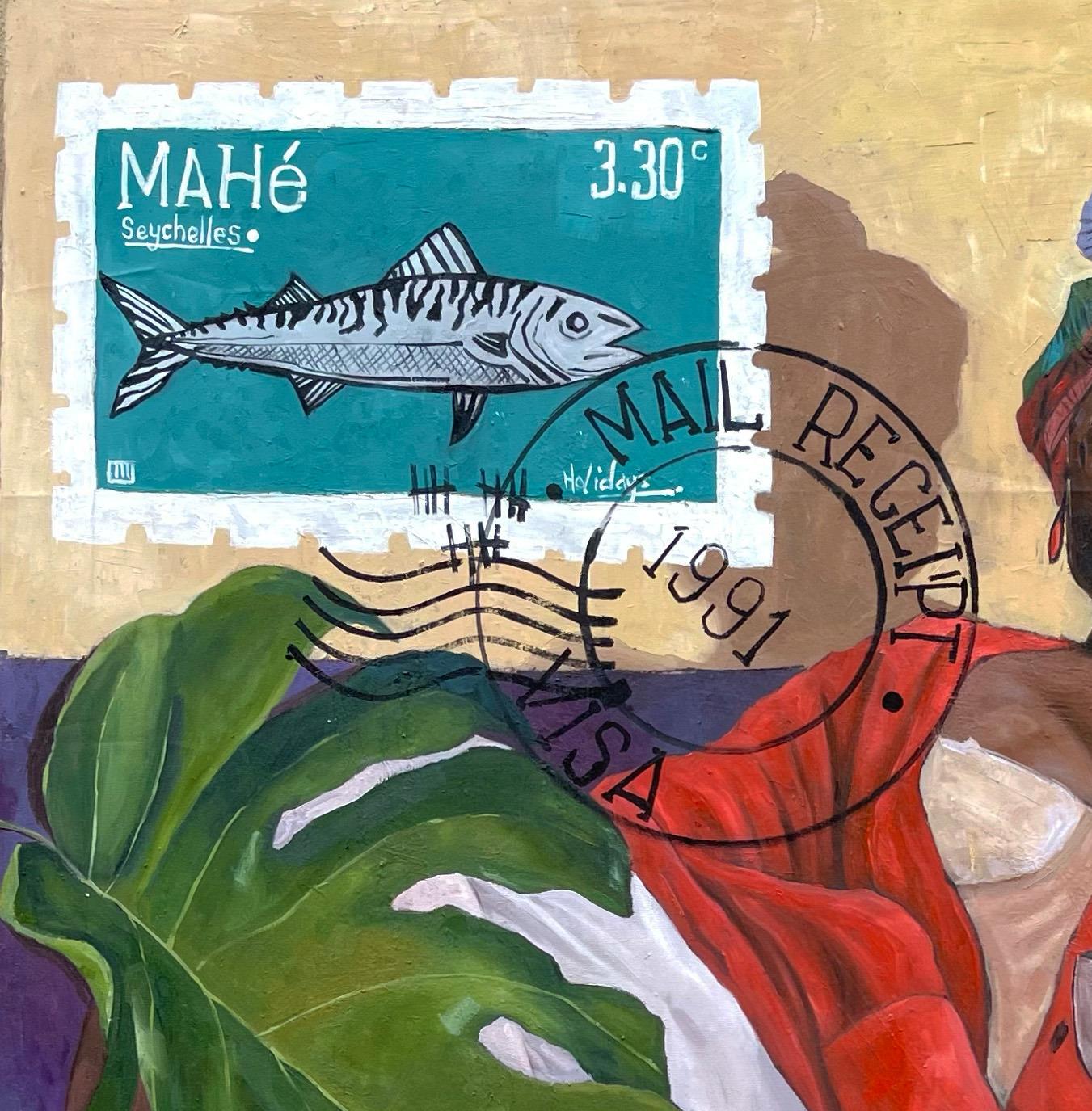 Reflections - 21. Jahrhundert, Contemporary, Figurativ, Porträt, Afrika, Menschen – Painting von Morakinyo Femi
