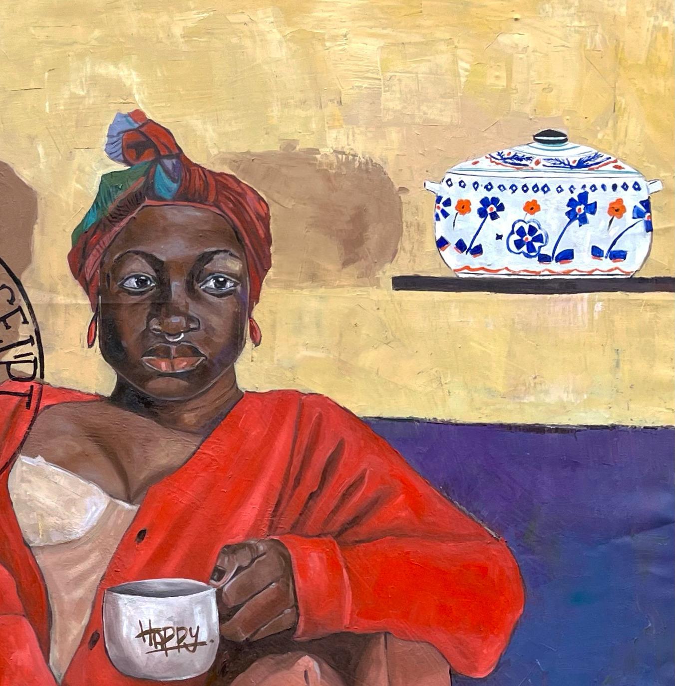 Reflections - 21. Jahrhundert, Contemporary, Figurativ, Porträt, Afrika, Menschen (Zeitgenössisch), Painting, von Morakinyo Femi