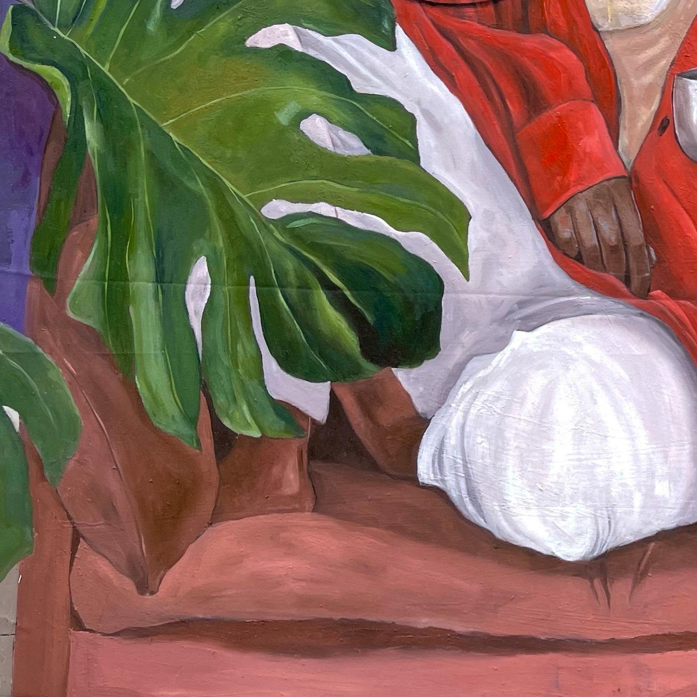 Reflections - 21. Jahrhundert, Contemporary, Figurativ, Porträt, Afrika, Menschen (Braun), Figurative Painting, von Morakinyo Femi