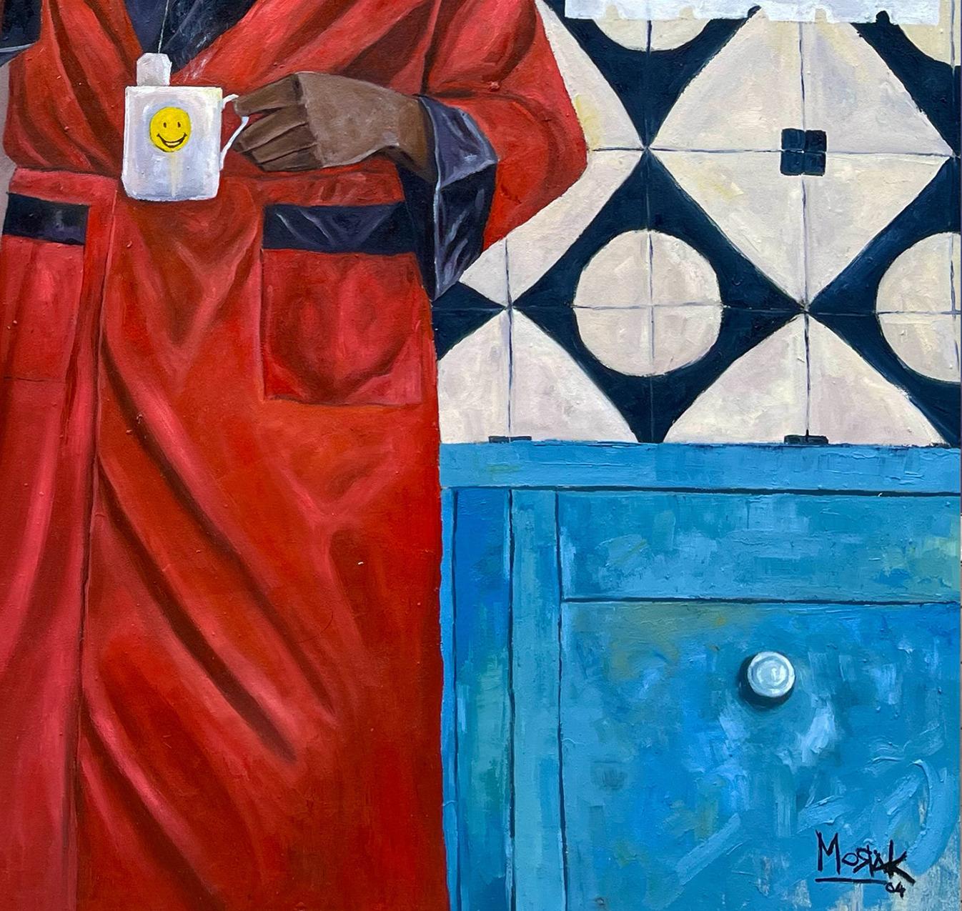 Rise and Shine - 21° secolo, Contemporaneo, Figurativo, Africa, Caffè, Persone in vendita 1