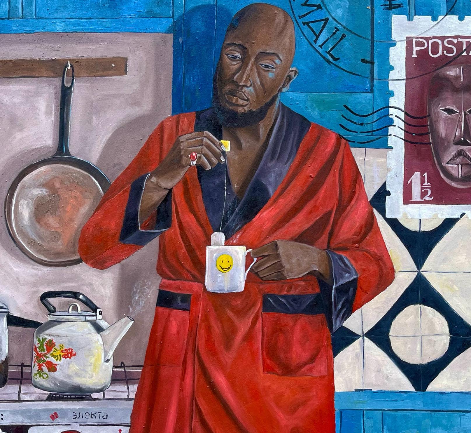 Rise and Shine - 21° secolo, Contemporaneo, Figurativo, Africa, Caffè, Persone in vendita 2