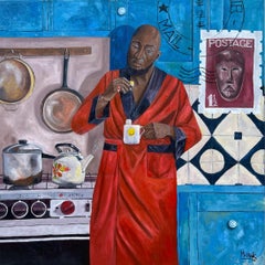 Levántate y brilla - Siglo XXI, Contemporáneo, Figurativo, África, Café, Gente