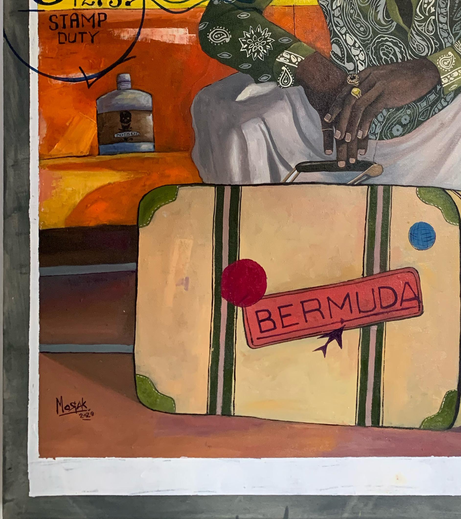 Sojourner - Figurative Painting Marrone di Morakinyo Femi