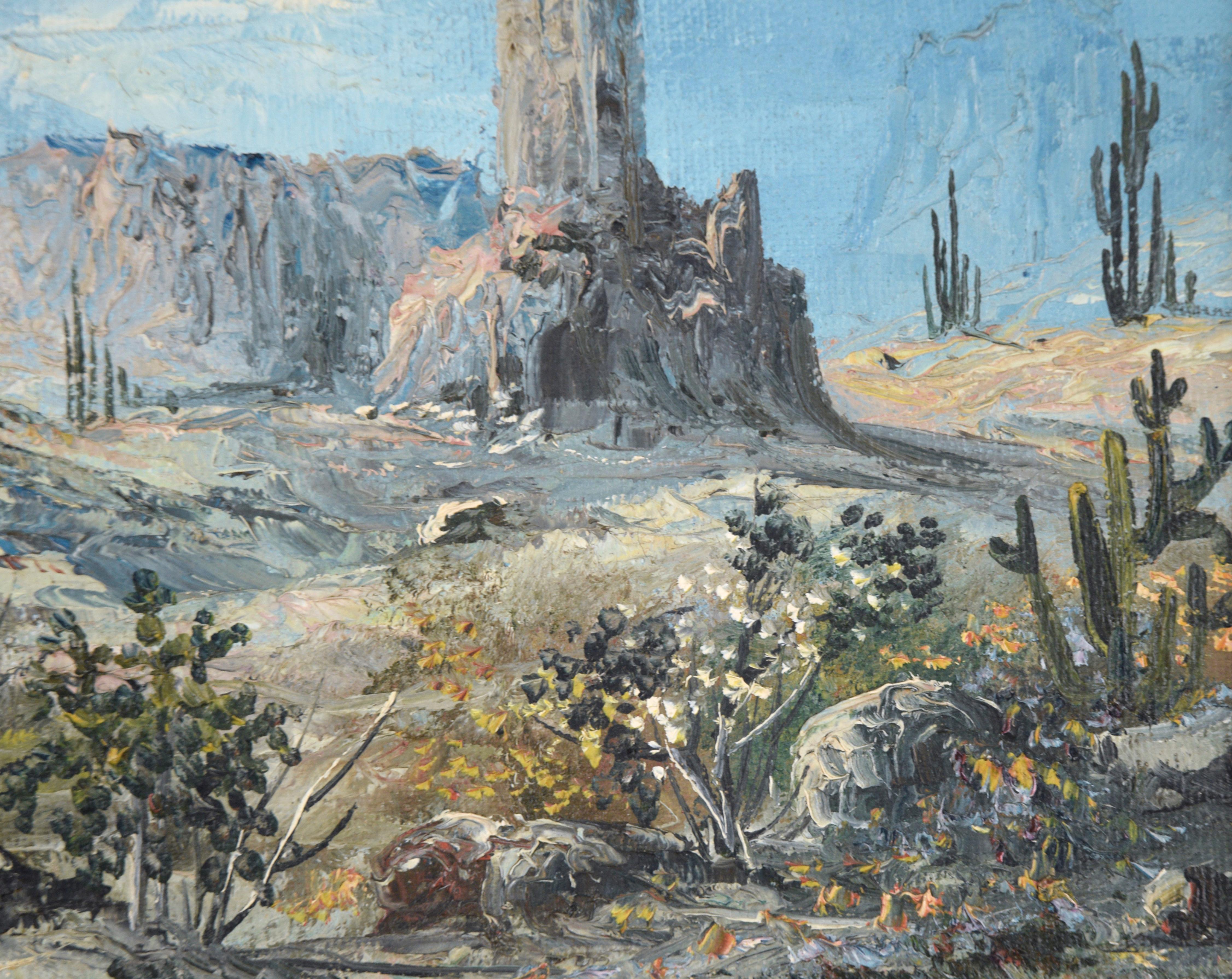 Monumentos del desierto - Paisaje con textura - Landscape Painting Marrón de Moralelo