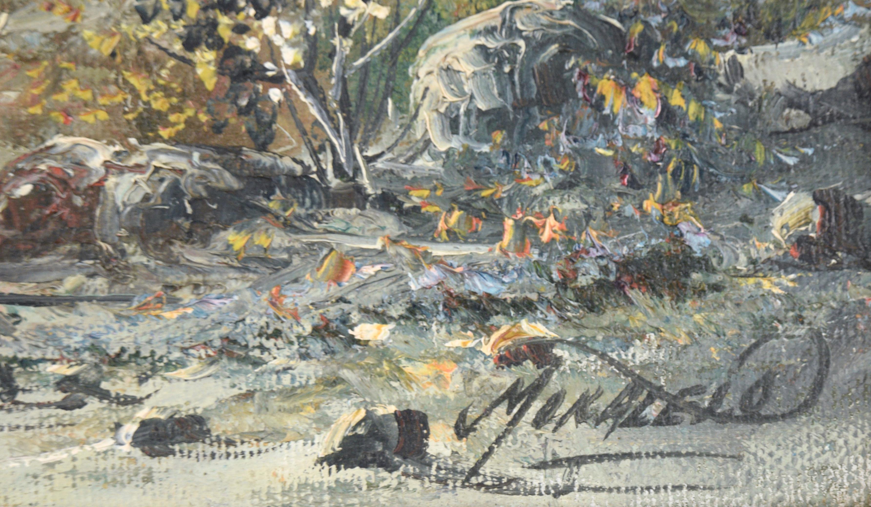 Desert Monuments - Textured Landscape - Brown Landscape Painting by Moralelo