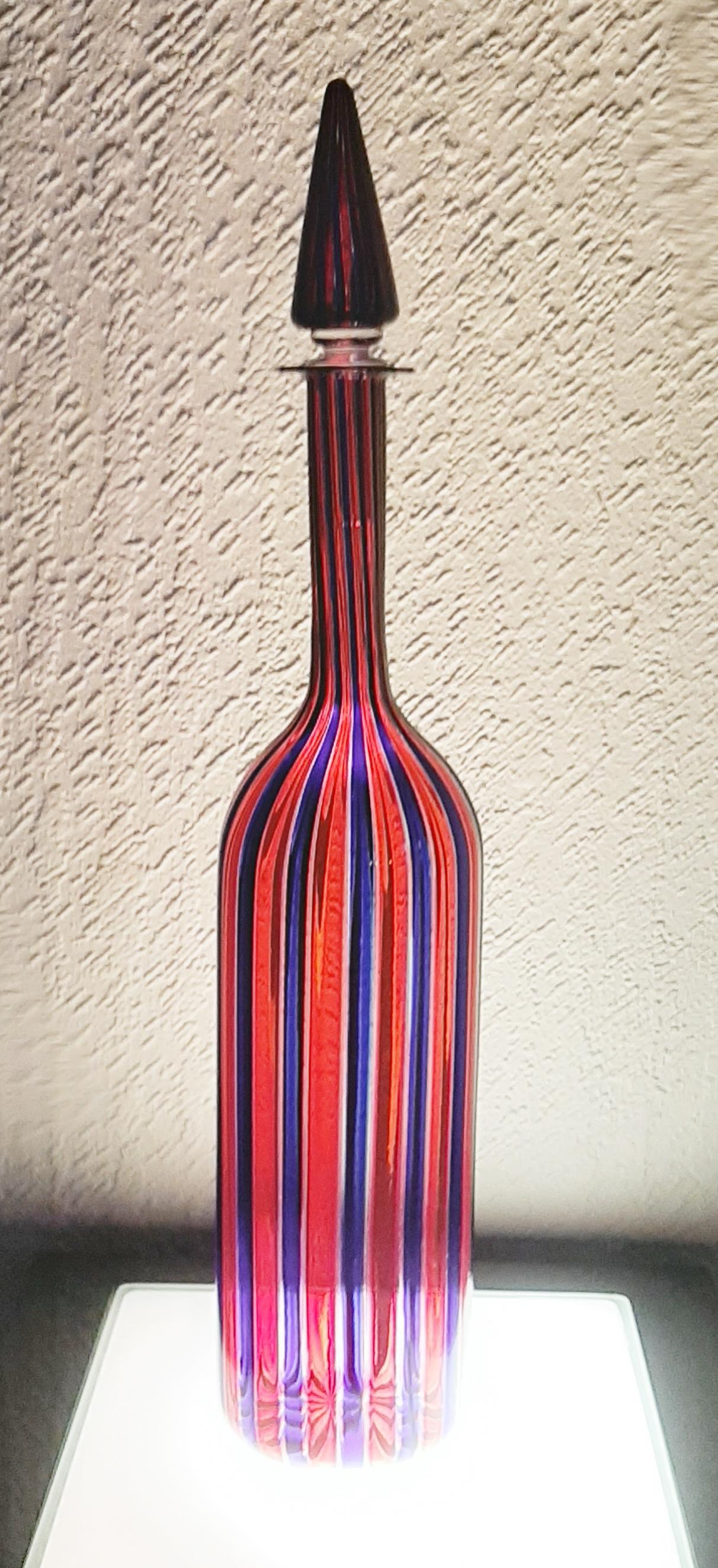 italien Bouteille en verre «randiane » de Venini, Italie, années 1960 en vente