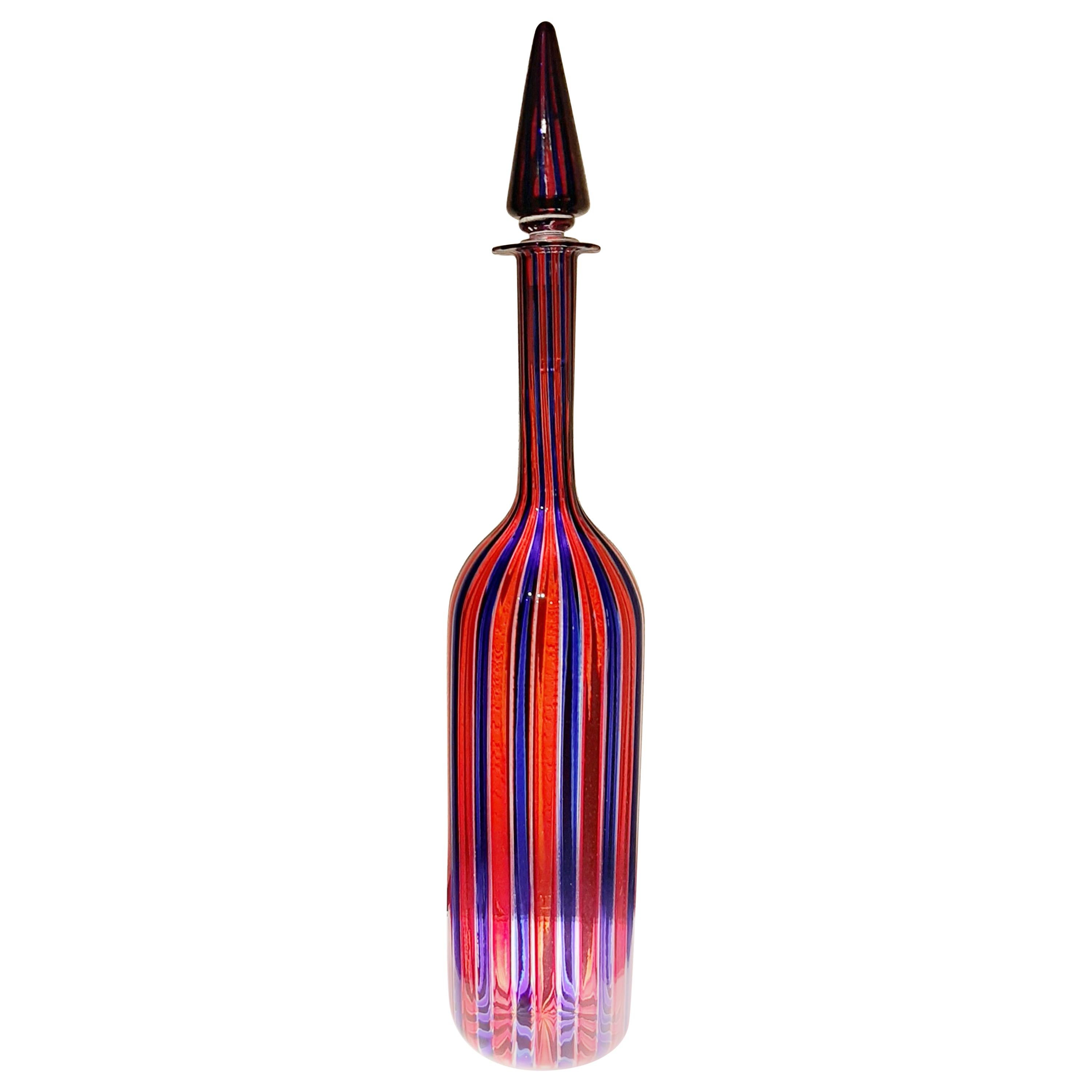 "Morandiane" Glass Bottle by Venini, Italy, 1960s For Sale