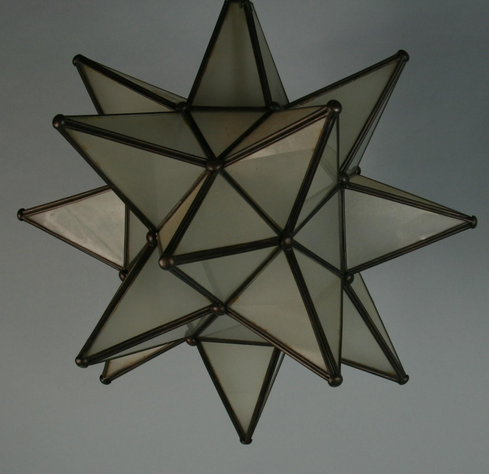 Metal Moravian Star Frosted Glass Pendant '2 available'