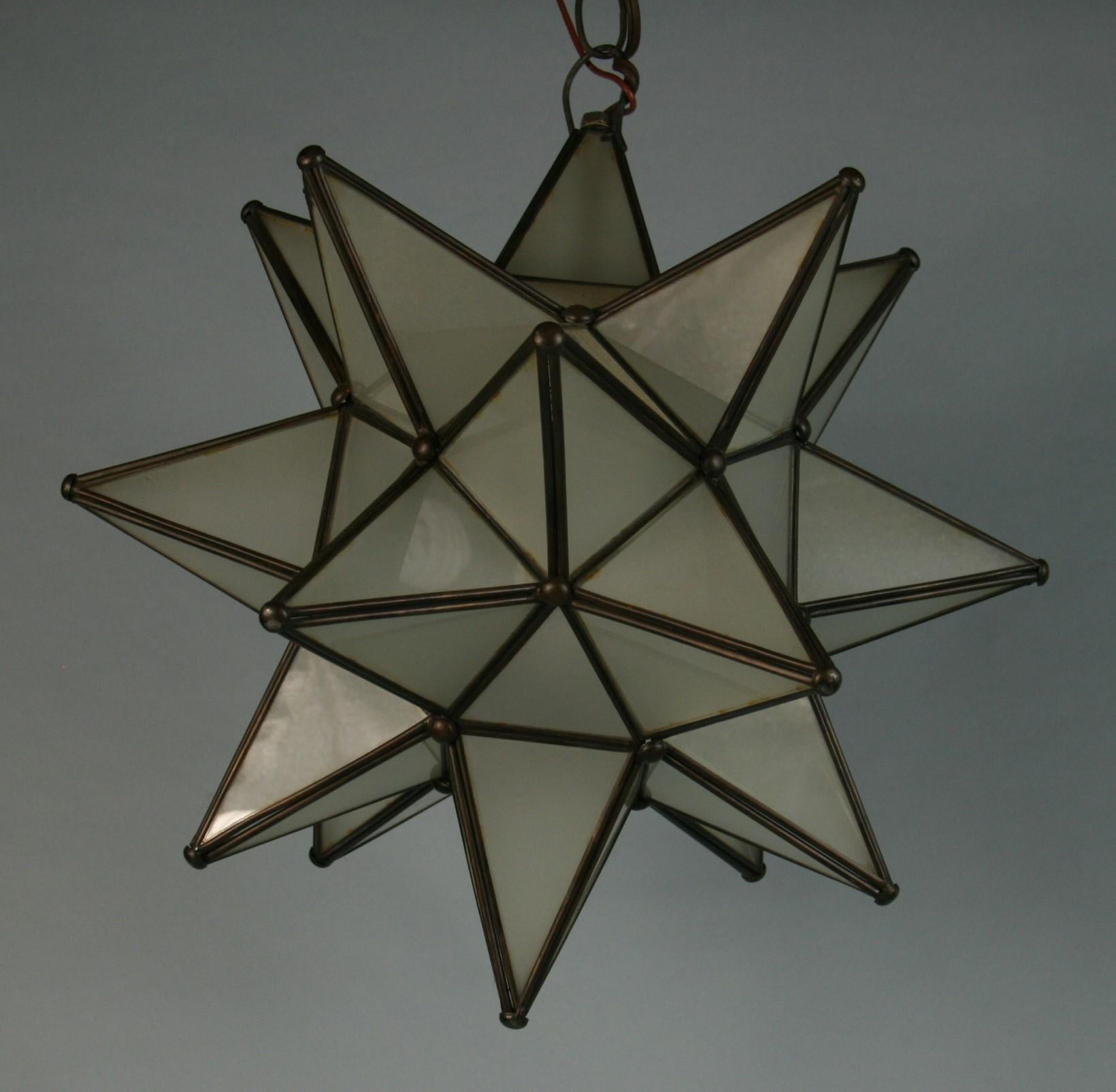 Moravian Star Frosted Glass Pendant '2 available' 2