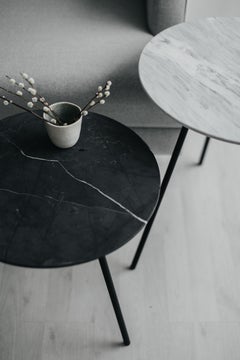Moray steel and black marble Side Table