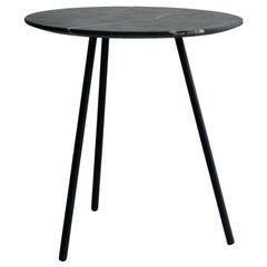 Moray steel and black marble Side Table