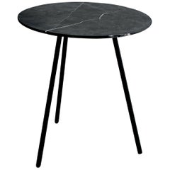 Moray Steel and Black Marble Small Side Table