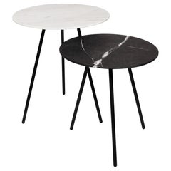 Moray steel and marble Side Tables set