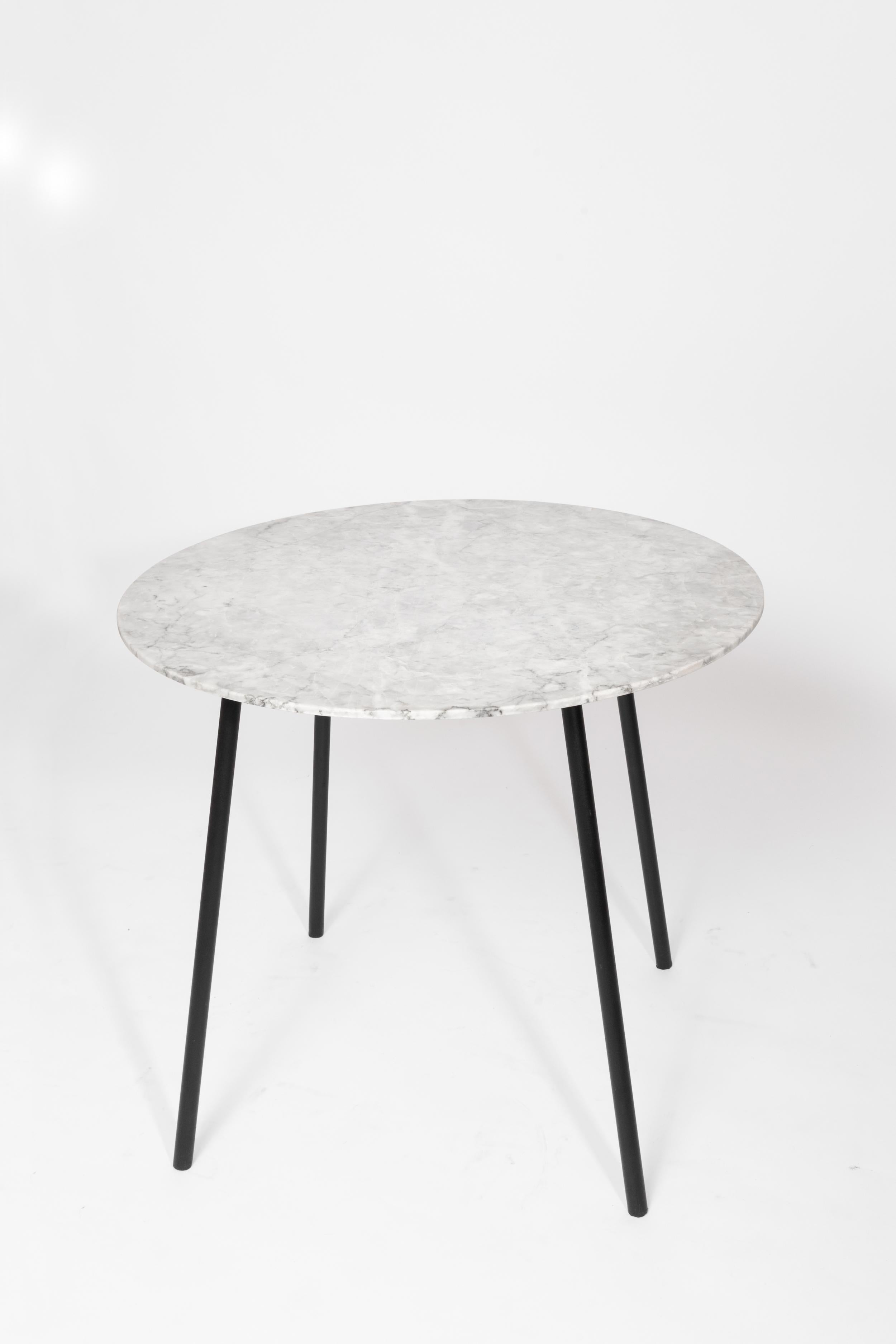 Moray Steel and White Marble Breakfast Table 2