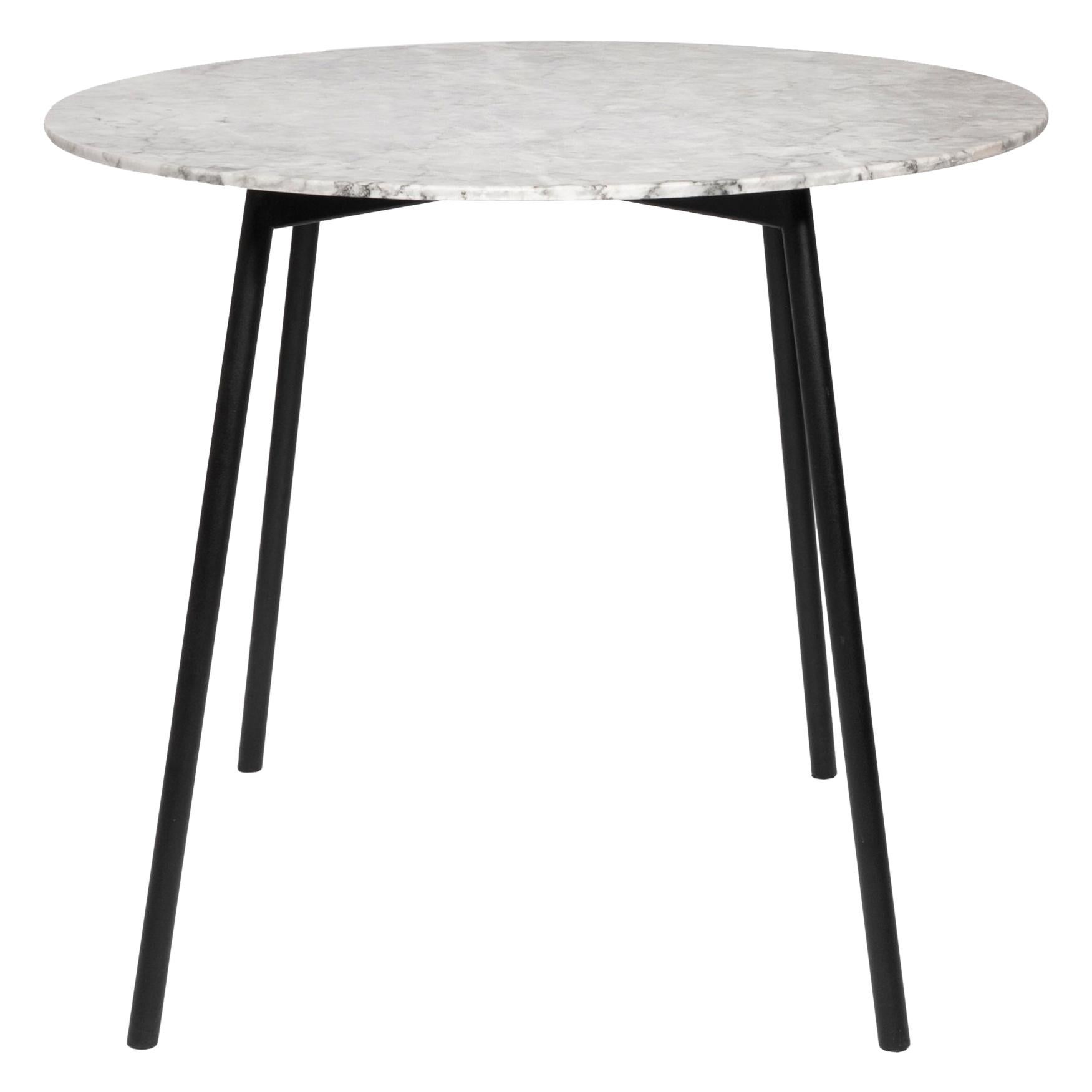 Moray Steel and White Marble Breakfast Table
