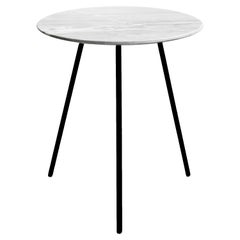 Moray Steel and White Marble Large Side Table
