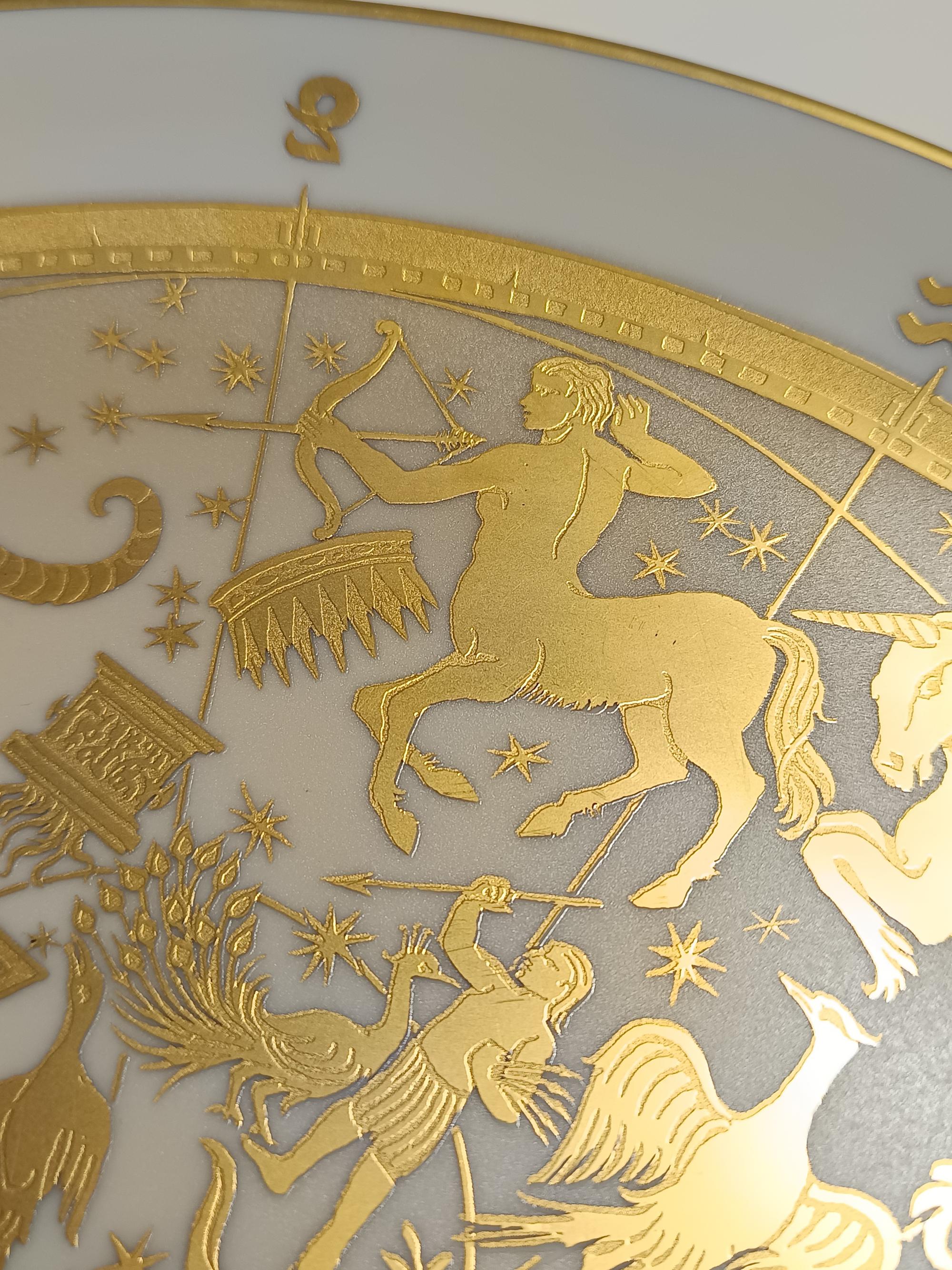 Piatto da parete in porcellana bianca e oro 24k Morbelli 