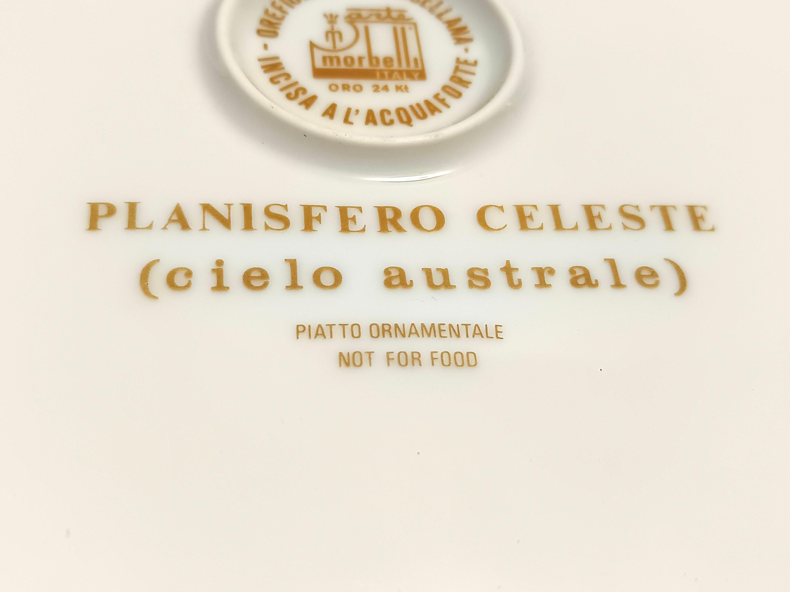 Fine XX secolo Piatto da parete in porcellana bianca e oro 24k Morbelli 