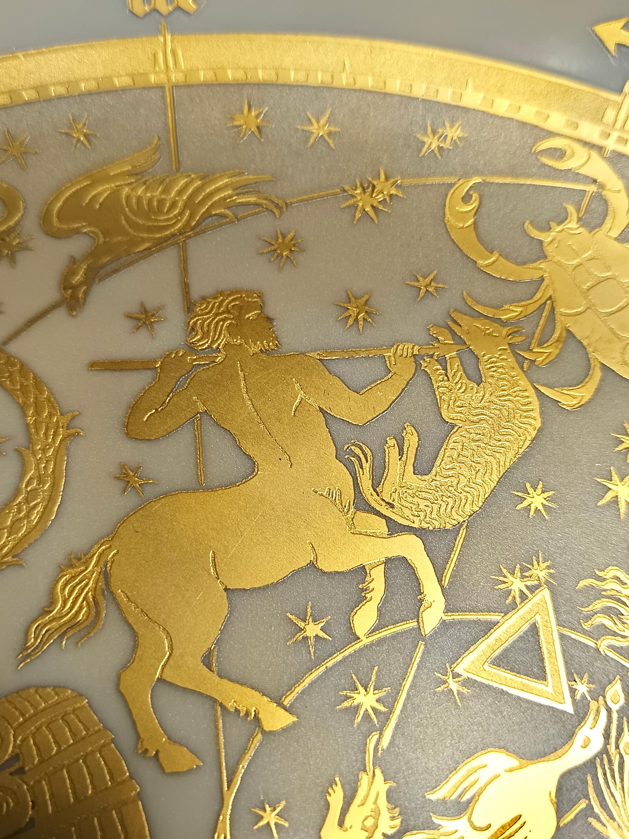 Piatto da parete in porcellana bianca e oro 24k Morbelli 