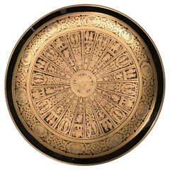 Morbelli Brocchiere Porzellan Wandteller reines Gold 1960 Italien