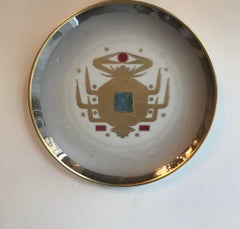 Morbelli Plate “Cancer” Porcelain Gold, 1950, Italy