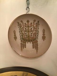 Morbelli Porcelain “Dinastia Silla” Wall Plates Worked with Pure Gold 1960 Italy