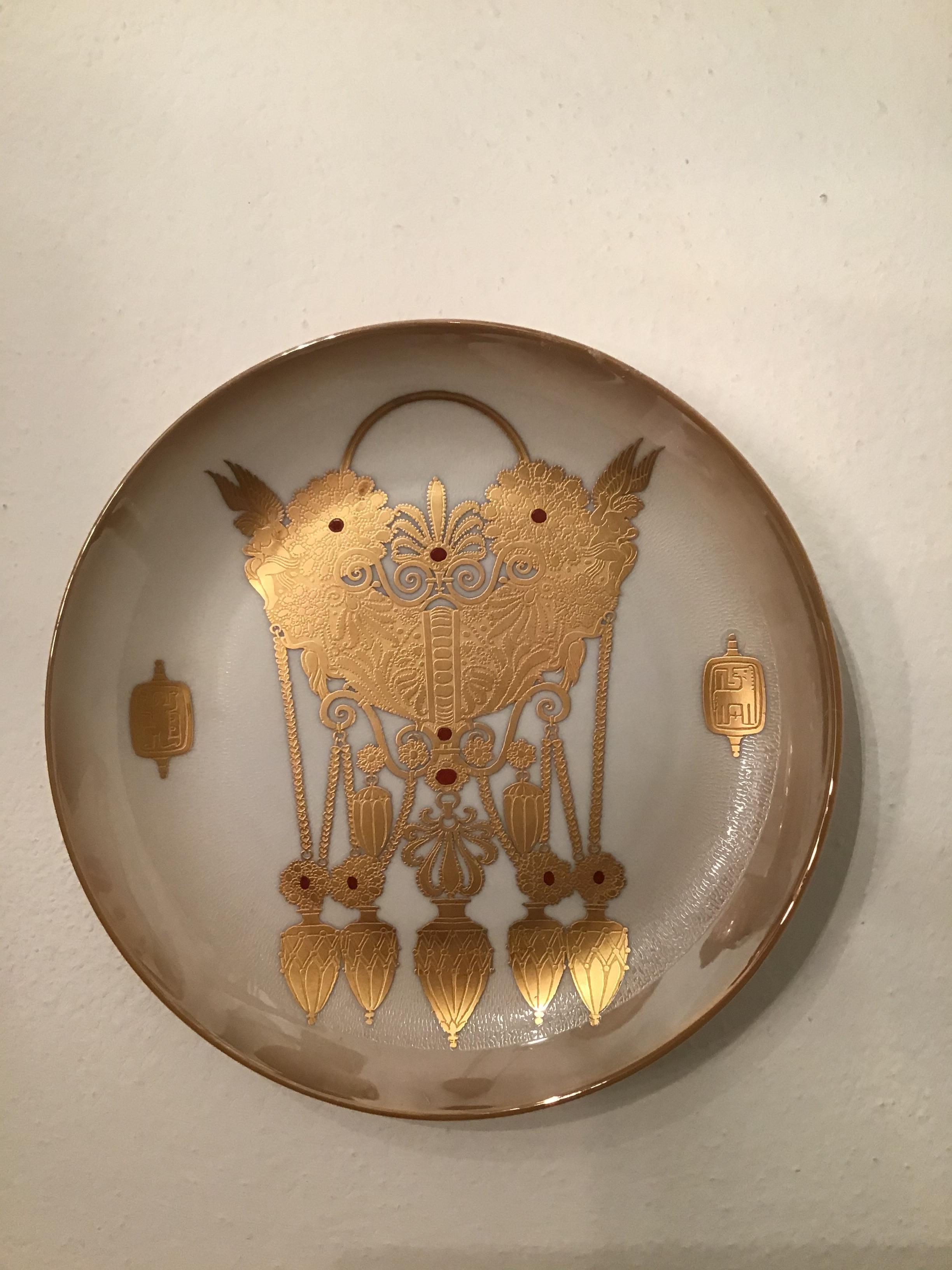 italien Assiette murale en porcelaine Morbelli de Gioielli Italici, 1987, Italie en vente