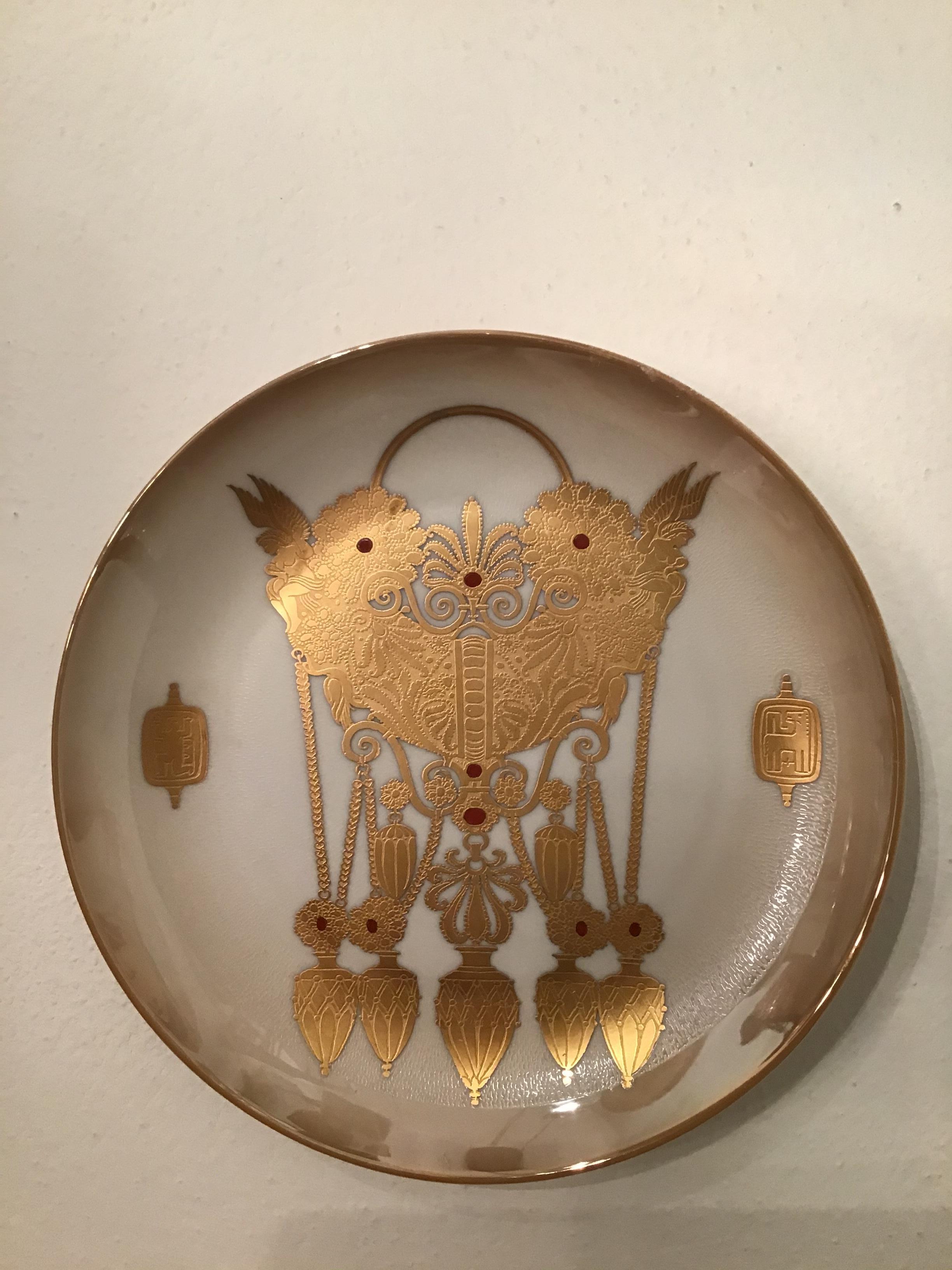 Morbelli Porcelain Wall Plate “Gioielli Italici”, 1987 Italy  For Sale 1