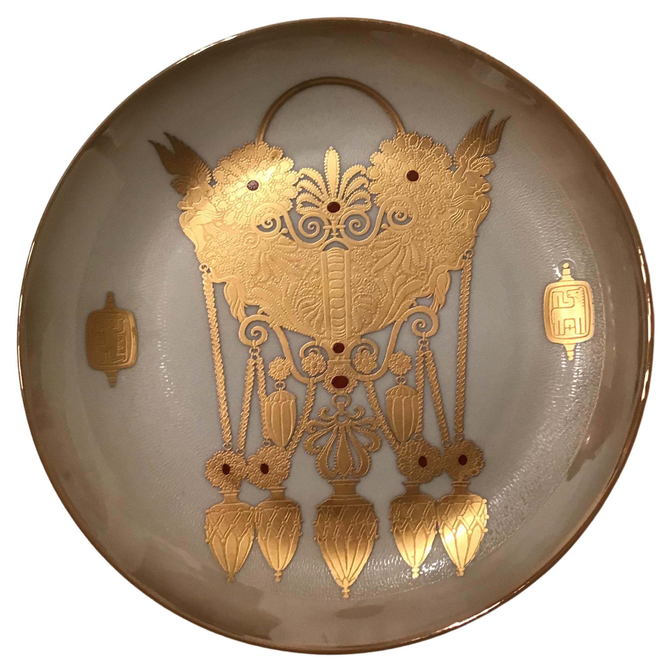 Morbelli Porcelain Wall Plate “Gioielli Italici”, 1987 Italy  For Sale