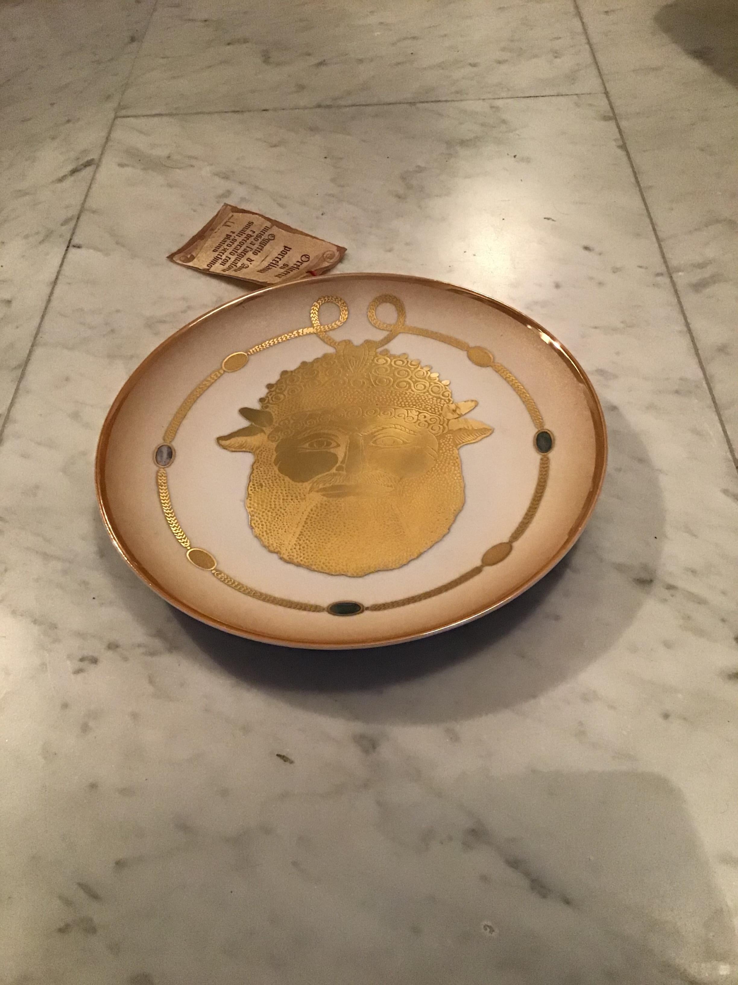 Piatto da parete in porcellana Morbelli 