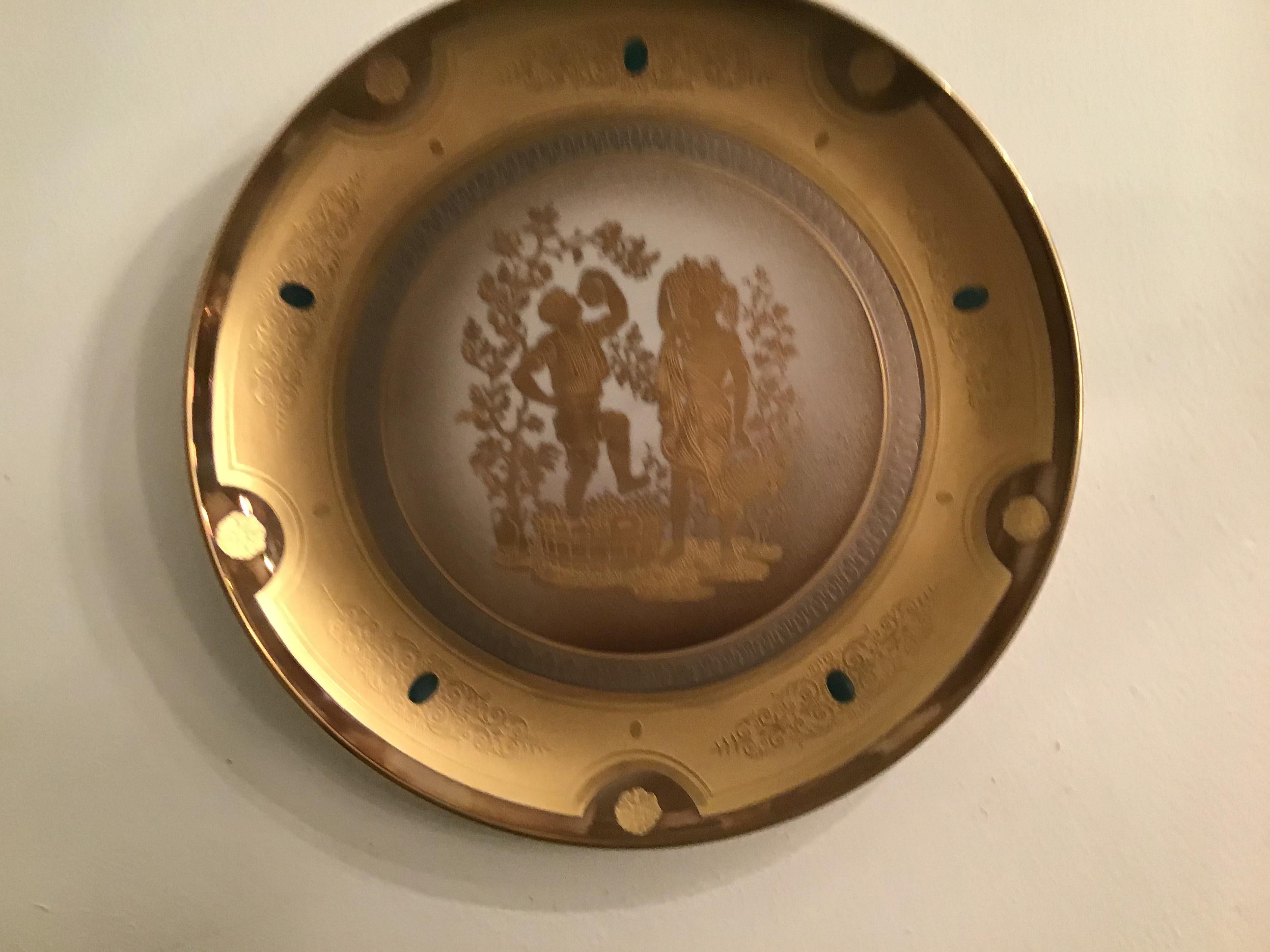 Morbelli Porcelain Wall Plate Gold “ Autunno”, 1960, Italy For Sale 13