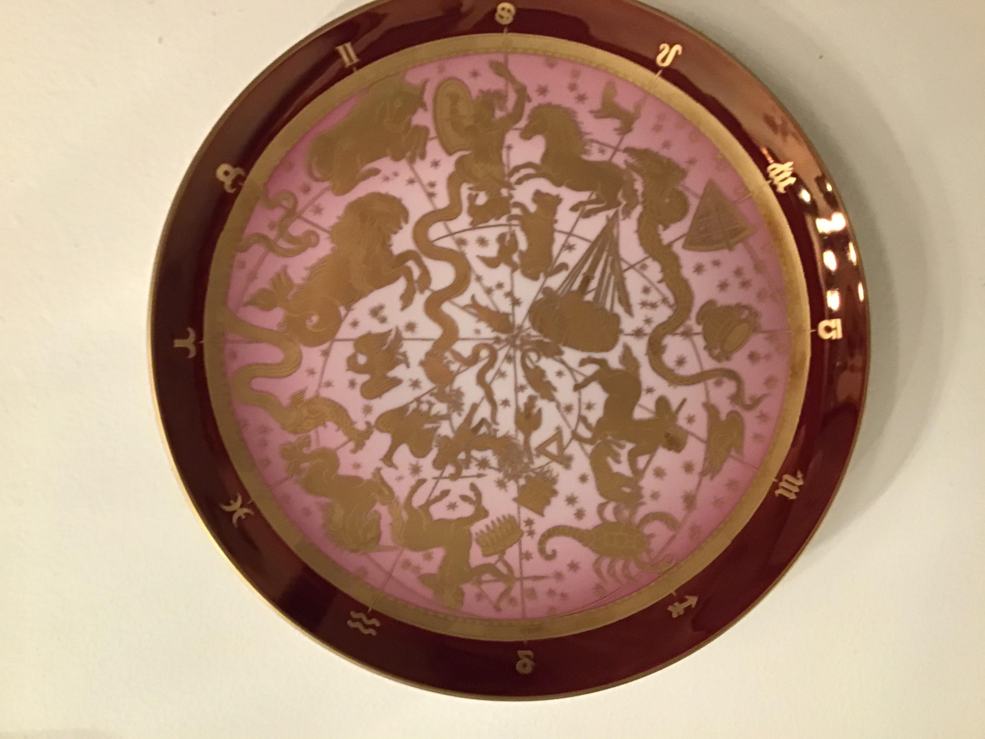 Morbelli Porcelain Wall Plate “Planisfero Celeste“ Worked with Pure Gold 1960 IT For Sale 8
