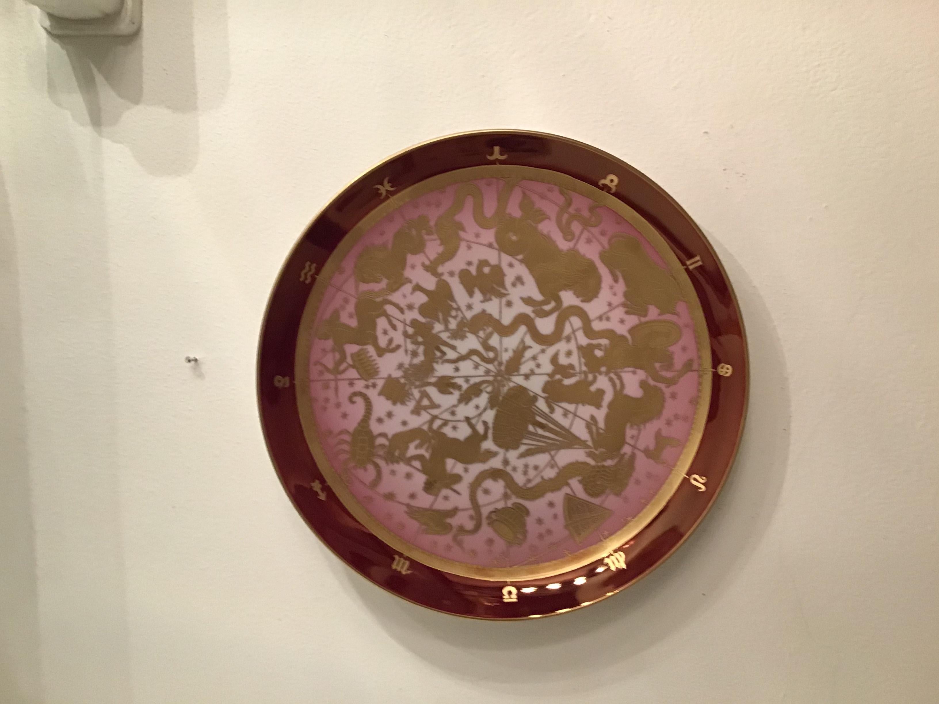 Morbelli Porcelain Wall Plate “Planisfero Celeste“ Worked with Pure Gold 1960 IT For Sale 10