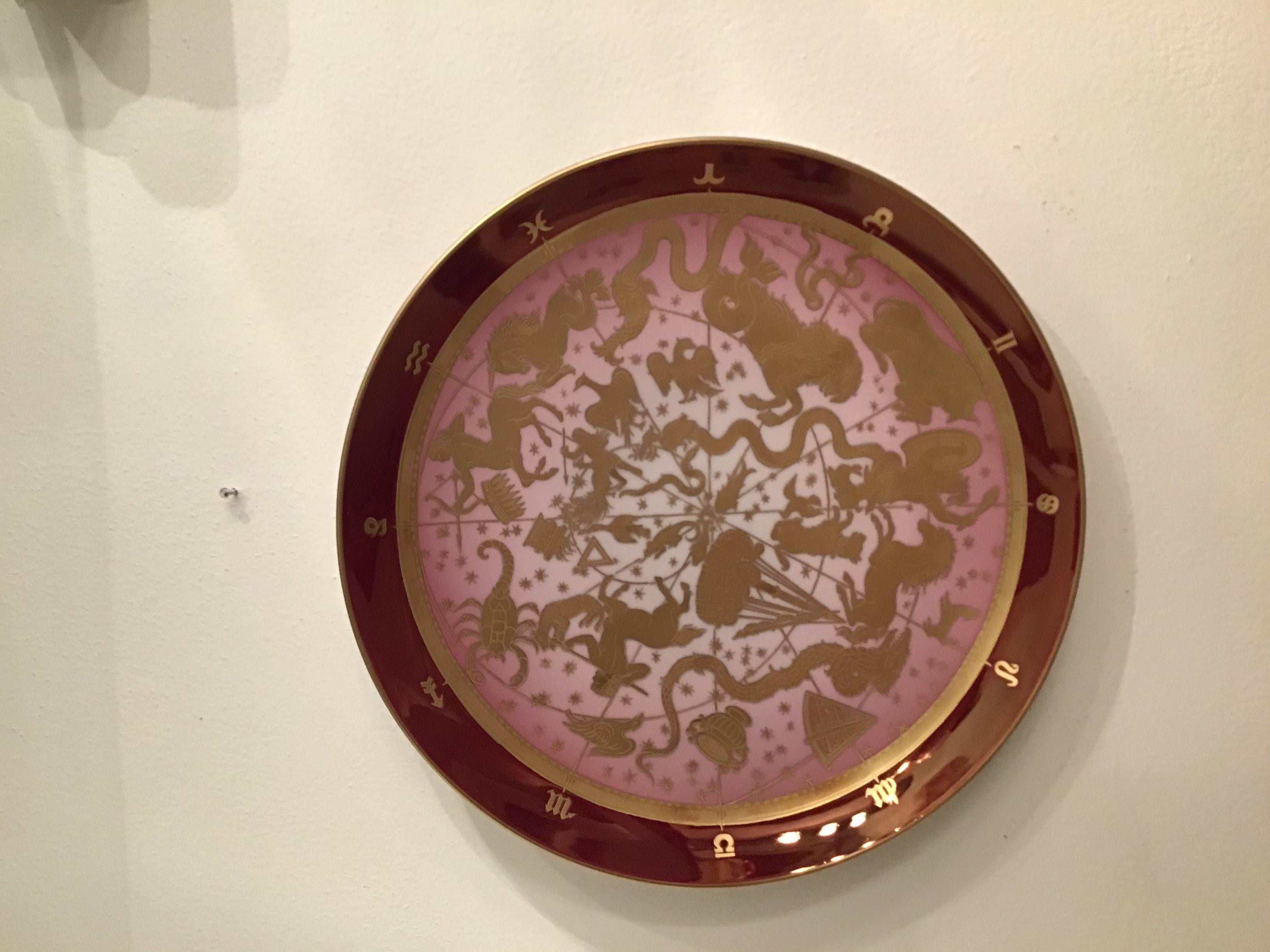 Morbelli Porcelain Wall Plate “Planisfero Celeste“ Worked with Pure Gold 1960 IT For Sale 11