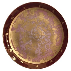 Morbelli Porcelain Wall Plate “Planisfero Celeste” Worked with Pure Gold 1960 It