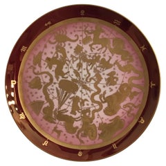 Retro Morbelli Porcelain Wall Plate “Planisfero Celeste“ Worked with Pure Gold 1960 IT