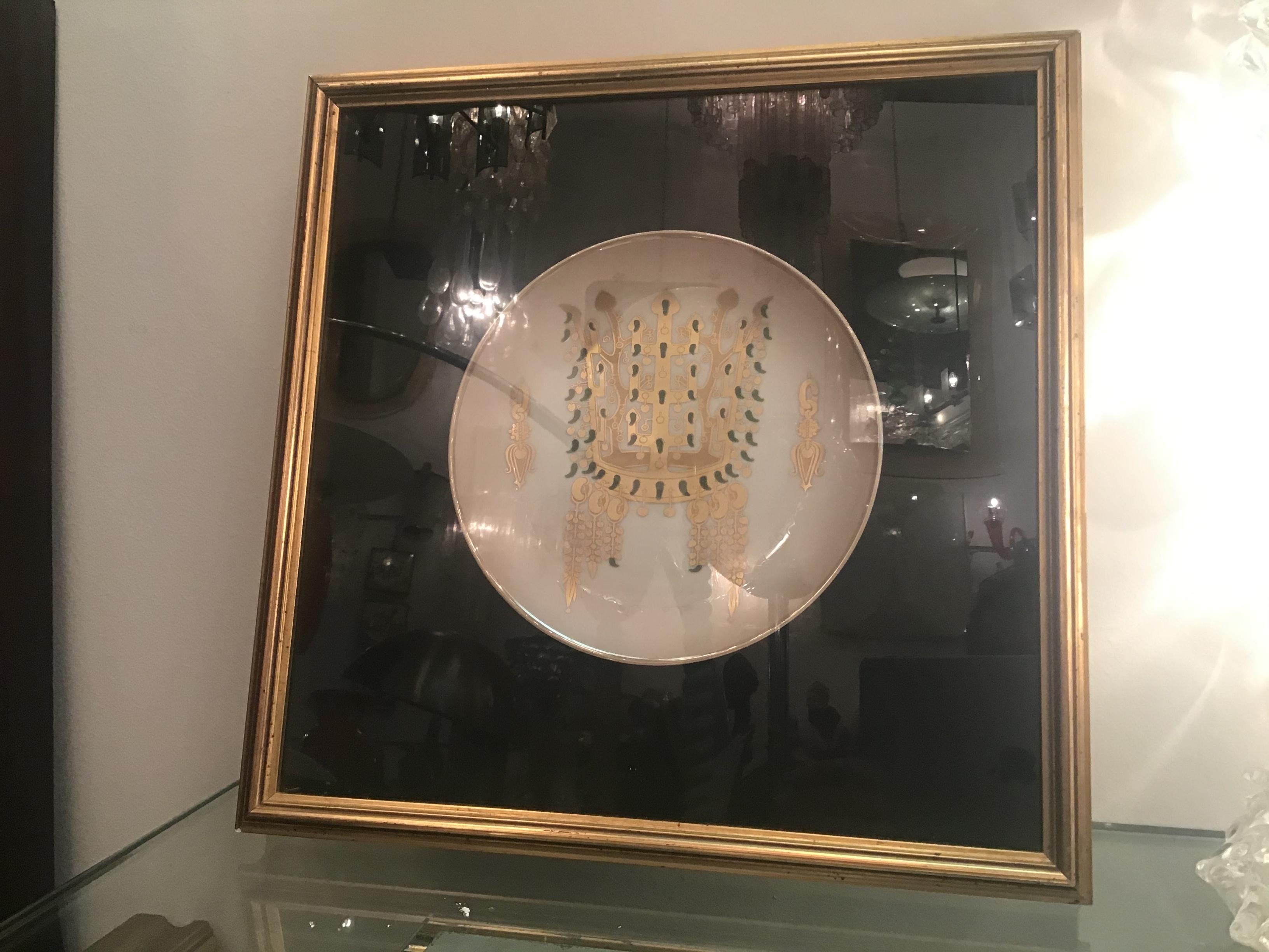 Morbelli Porcelain Wall Plates Worked with Pure Gold 1960 Italy For Sale 10