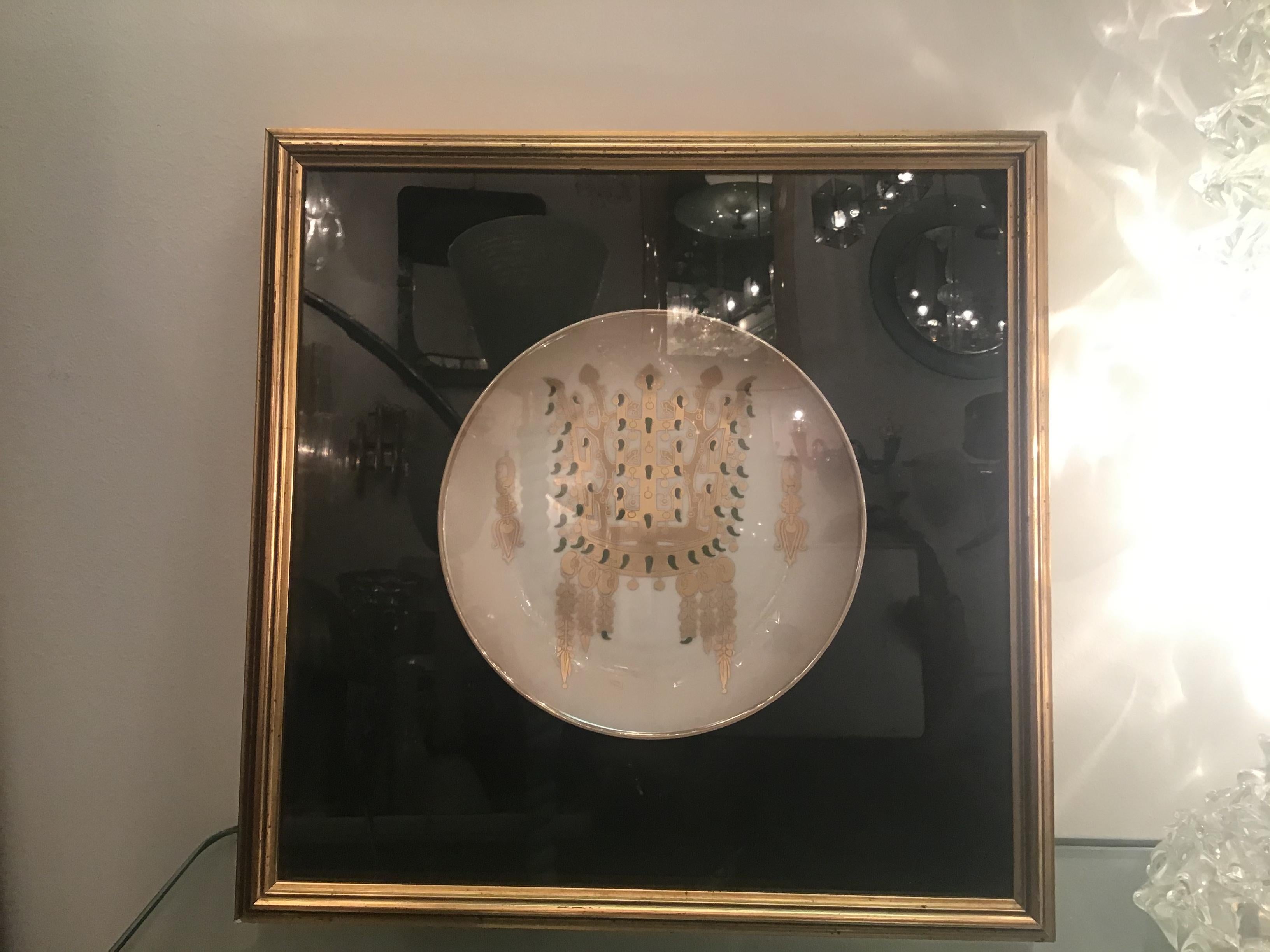 Morbelli Porcelain Wall Plates Worked with Pure Gold 1960 Italy For Sale 2