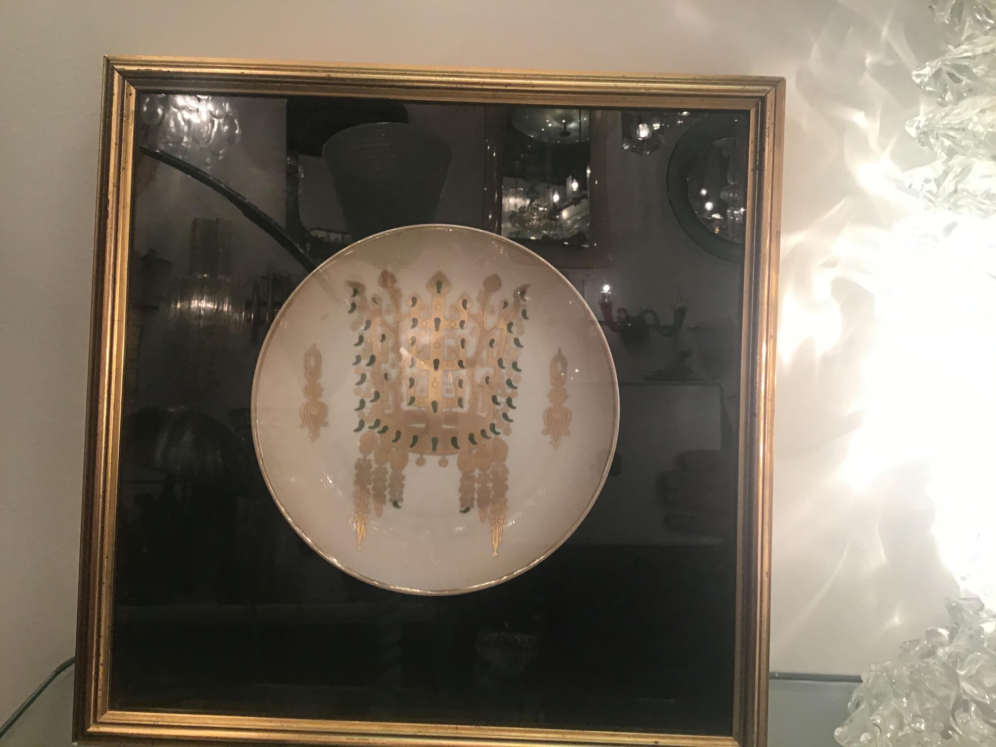 Morbelli Porcelain Wall Plates Worked with Pure Gold 1960 Italy For Sale 3