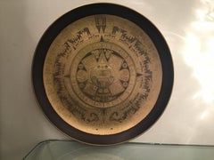 Morbelli Porzellan-Pietra Del Sole Wandteller aus reinem Gold, 1960, Italien