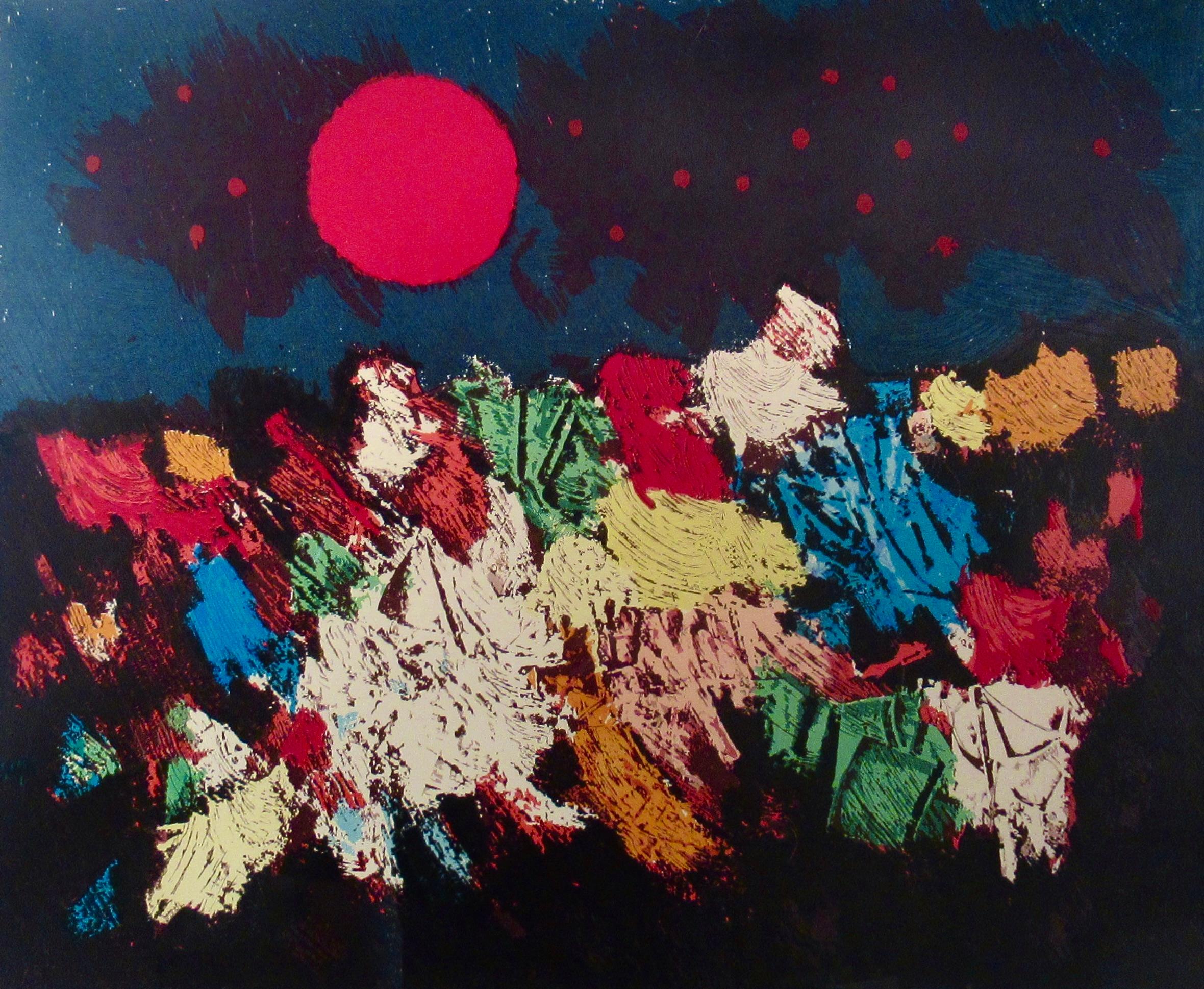 Moon Rocks - Abstract Print by Mordecai Ardon