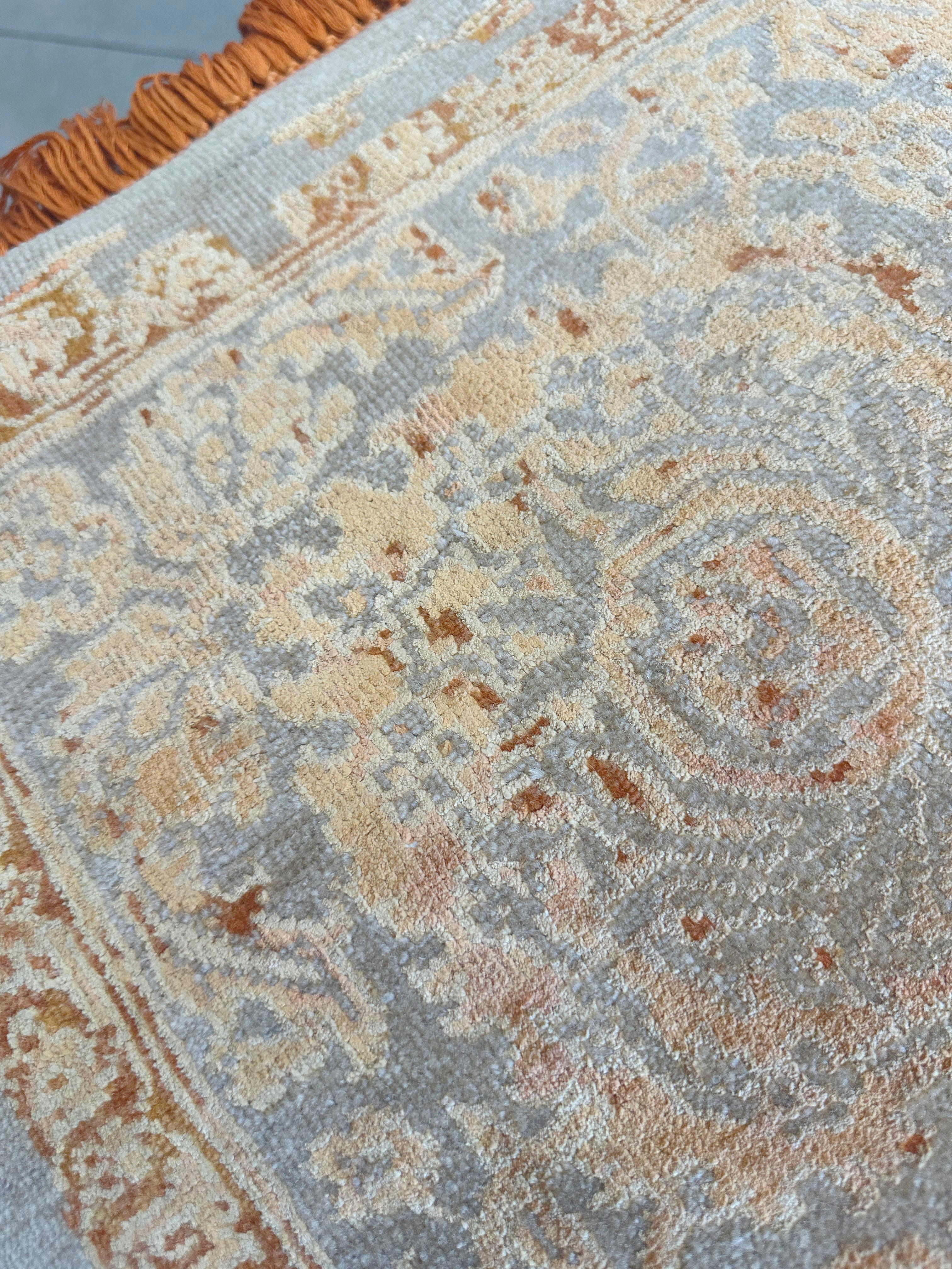Morden 8x10 Orange Tone Rug For Sale 4