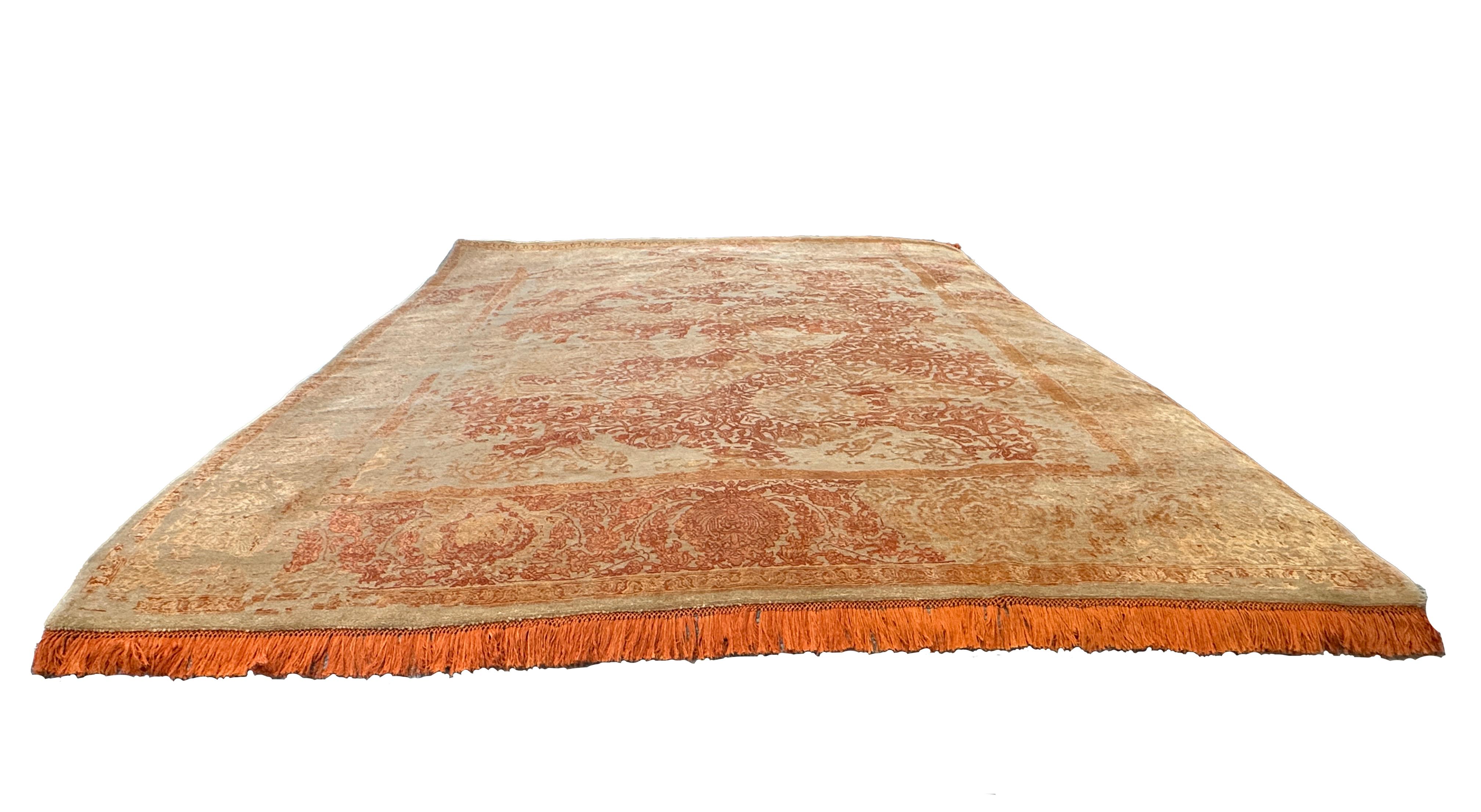 Morden 8x10 Orange Tone Rug For Sale 2