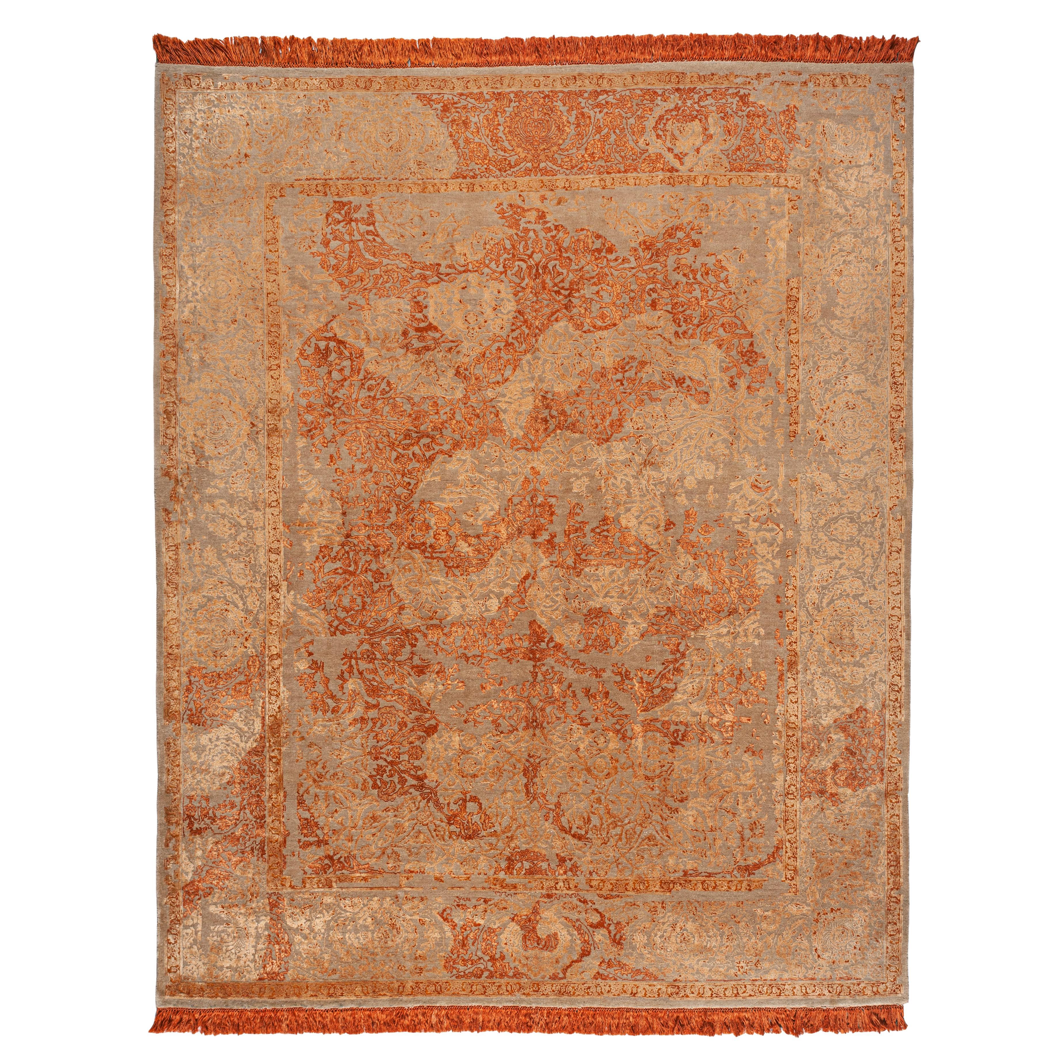 Morden 8x10 Orange Tone Rug