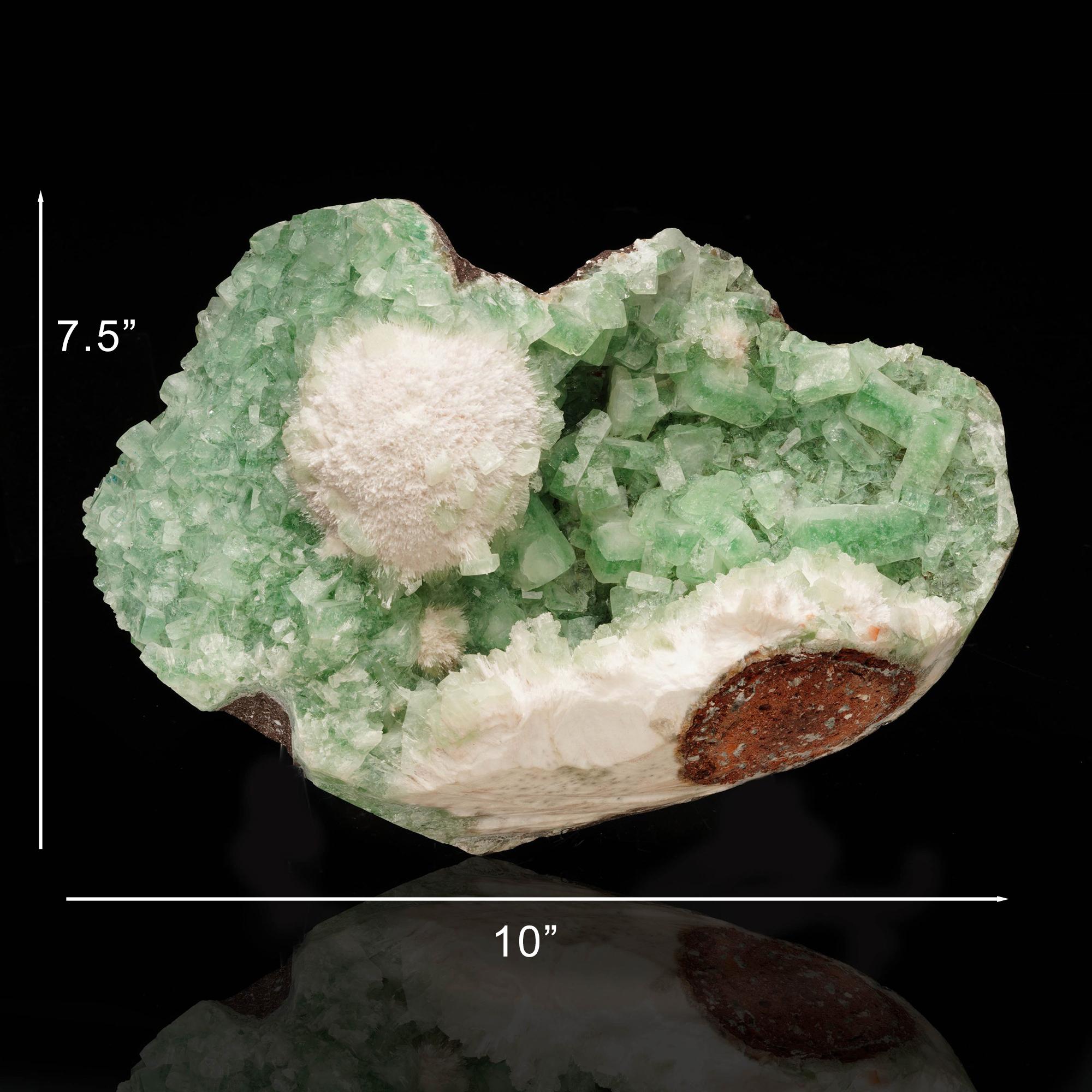 Mordenite on Green Apophyllite For Sale 3