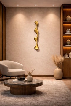 Morder – Large Contemporary Brazilian Gold Leaf Wall Sculpture by Leonardo Bueno