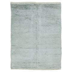 Mordern Moroccan Plush Area Wool Rug Handmade In Gray (tapis de laine pelucheux marocain fait à la main)