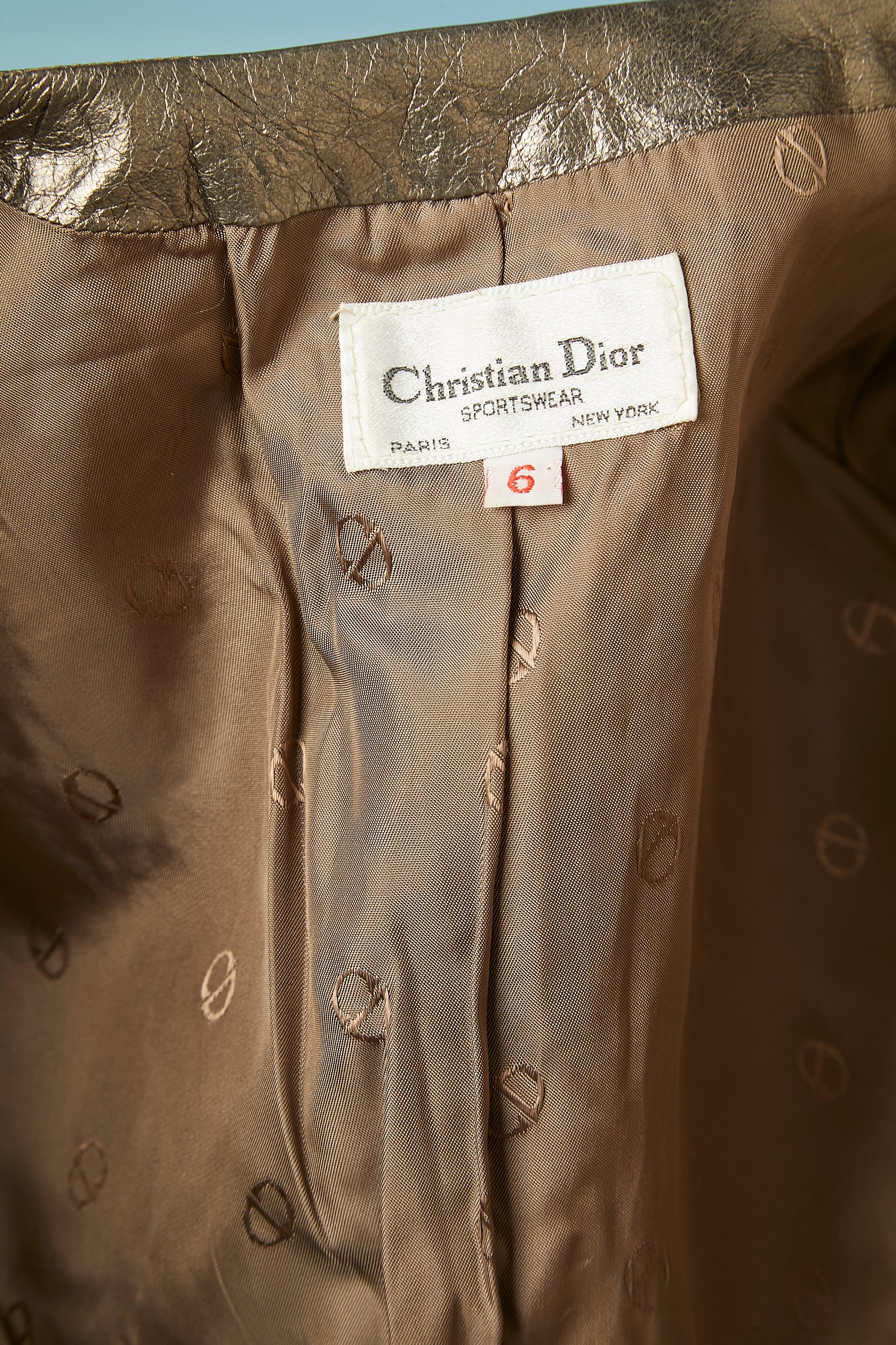 Mordoré and quilted leather edge to edge jacket Christian Dior Sportswear For Sale 2