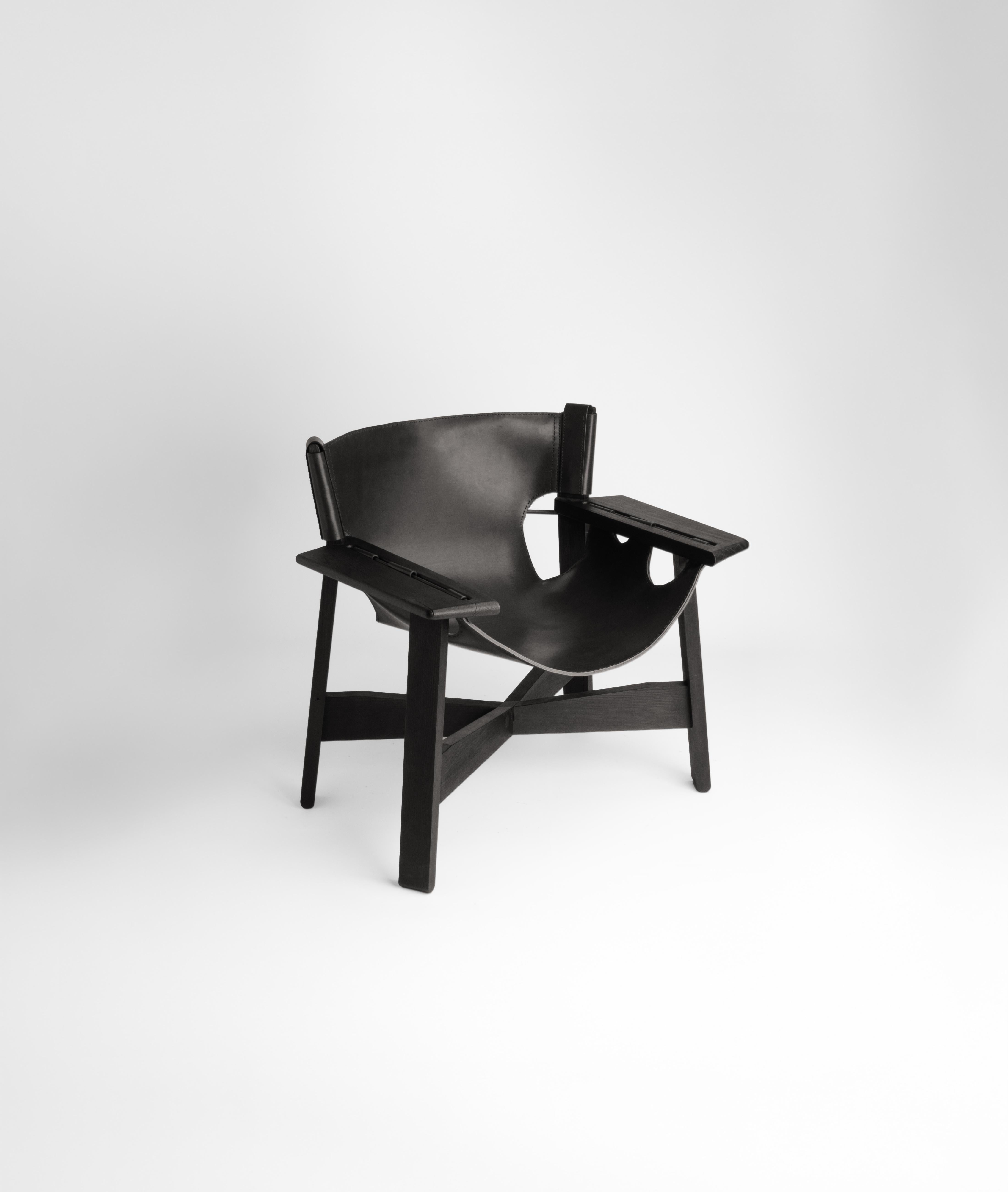 Moderne Plus de Wood Wood - Fauteuil en cuir par Adrian Escarfullery en vente
