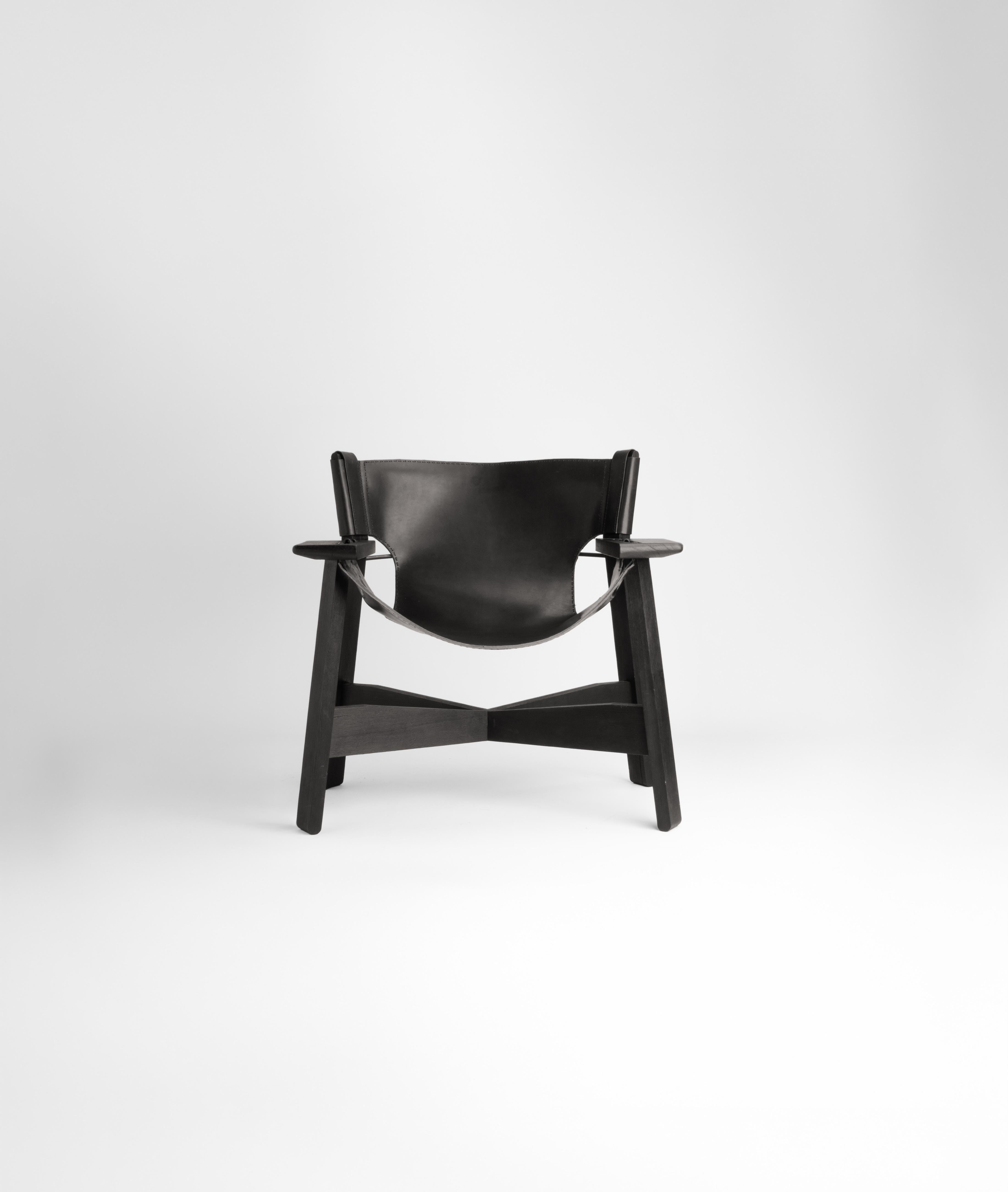 Espagnol Plus de Wood Wood - Fauteuil en cuir par Adrian Escarfullery en vente